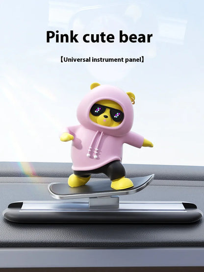 Cartoon Bear Car Skateboard