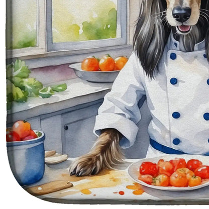 Afghan Hound The Chef Dish Drying Mat