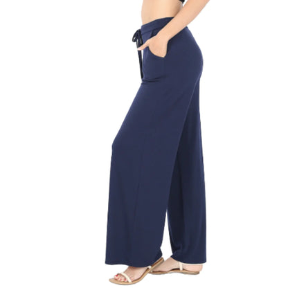 Drawstring Comfy Pants -Navy