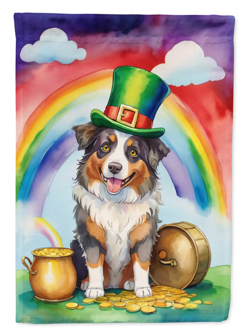 Australian Shepherd St Patrick's Day House Flag