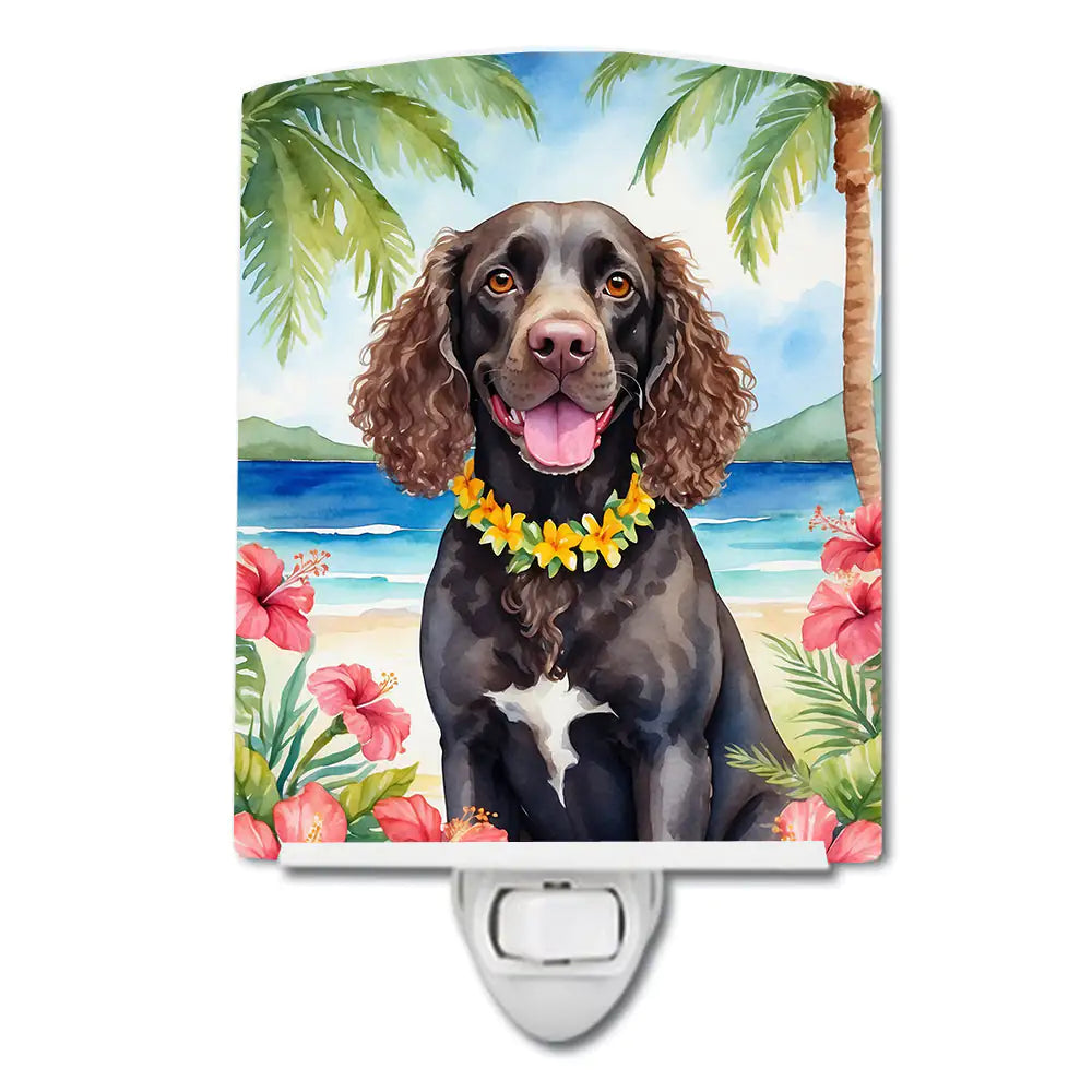 American Water Spaniel Luau Ceramic Night Light