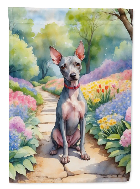 American Hairless Terrier Spring Garden House Flag