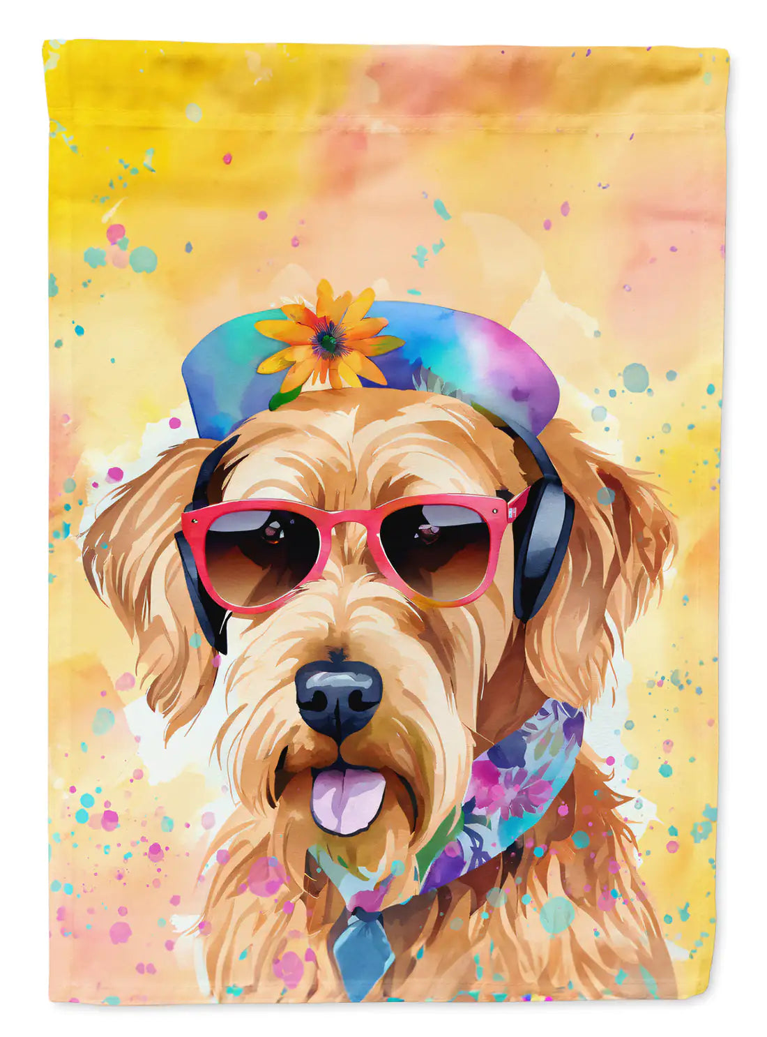 Airedale Terrier Hippie Dawg House Flag