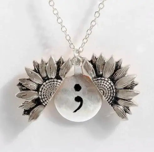 Sunflower Double-layer Lettering Necklace