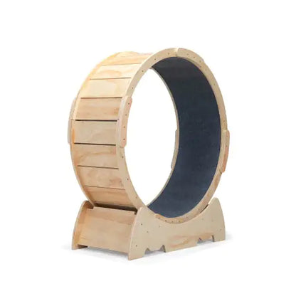 The Large Cat Running Wheel Is Suitable For Indoor Cats, Sturdy, Quiet And Lightweight, With Natural Wood Color