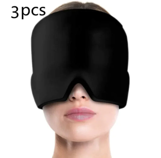 Ice Compress Headache Eye Mask Hat for Migraine, Stress, and Tension Relief