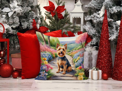 Australian Terrier Spring Garden Throw Pillow