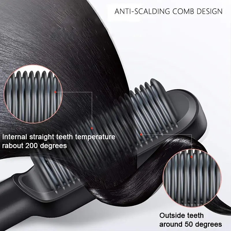 Professional Electric Hair Straightening Brush With LCD Display