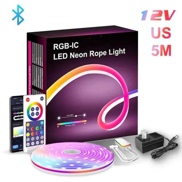 Barra de Luz Neon LED RGB com WiFi, Controle por App e Voz, Sincronização com Música – Ideal para Iluminação de Fundo de TV e Decoração de Ambientes