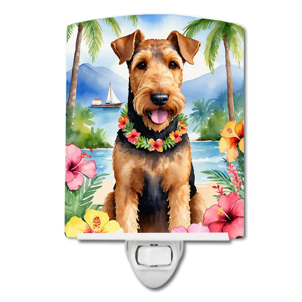 Airedale Terrier Luau Ceramic Night Light