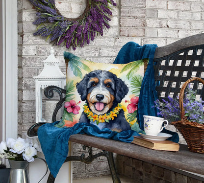 Bernedoodle Luau Throw Pillow