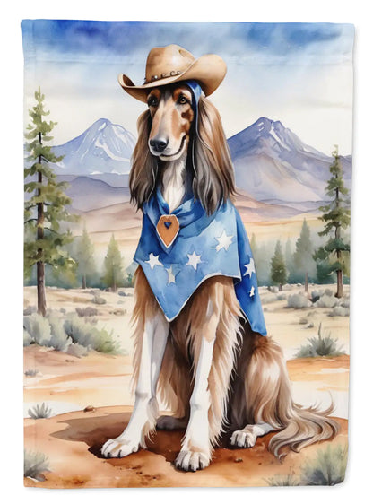 Afghan Hound Cowboy Welcome  House Flag