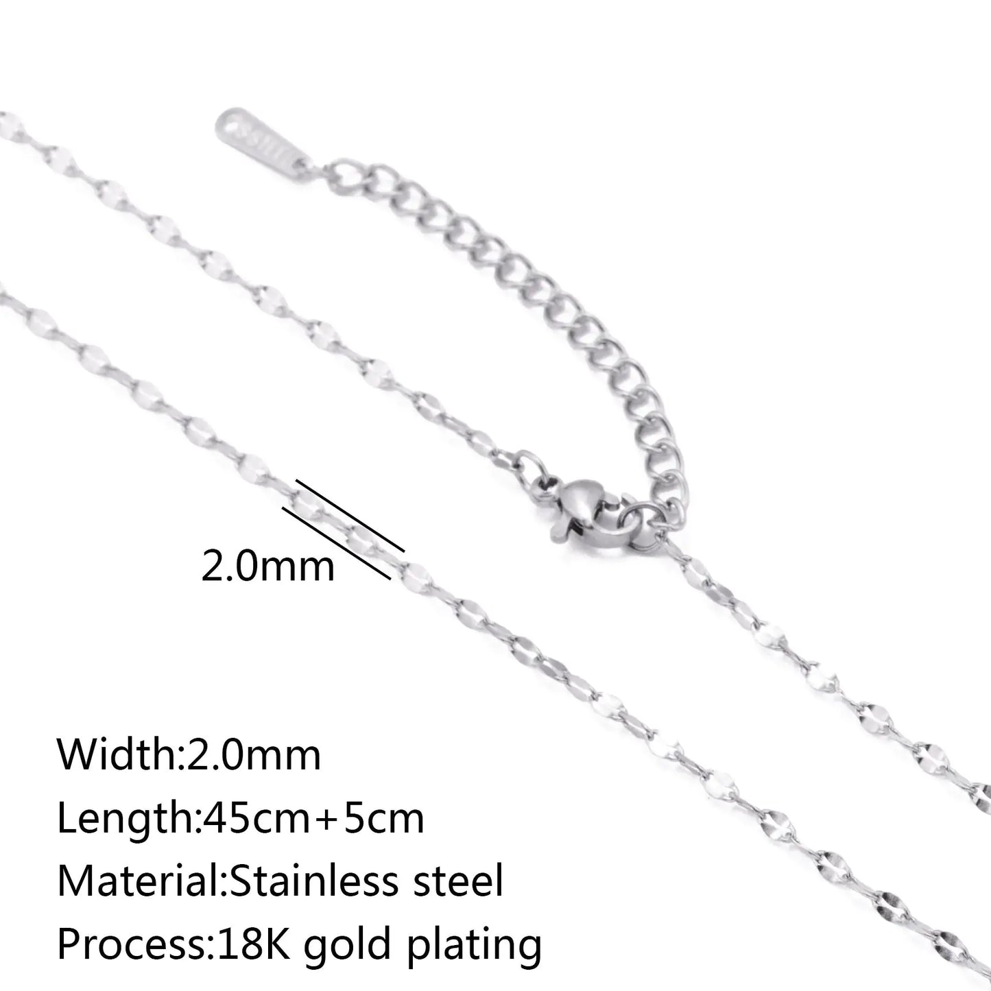 Stainless Steel Vacuum Vapor Plating 18K Gold Color Protection Lip Chain Accessories