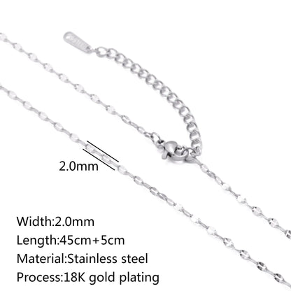 Stainless Steel Vacuum Vapor Plating 18K Gold Color Protection Lip Chain Accessories