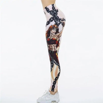 V-Taper Power She Warrior Print Leggings