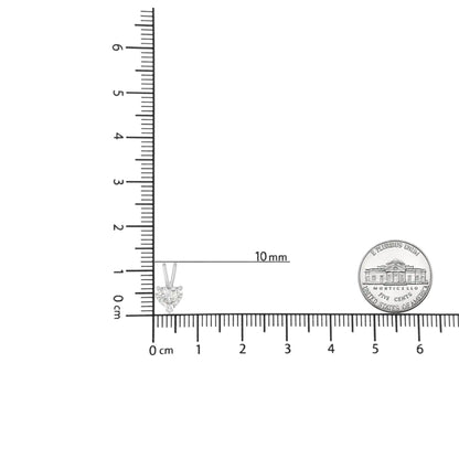 14K Weißgold 3-Krappenfassung Herzförmiger Solitär Anhänger mit im Labor gezüchtetem Diamanten, 18 Zoll (F-G Farbe, VS2-SI1 Reinheit)