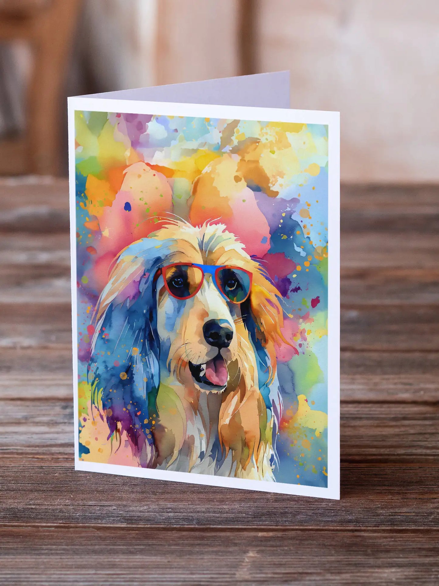 Afghan Hound Hippie Dawg Greeting Cards Pack of 8