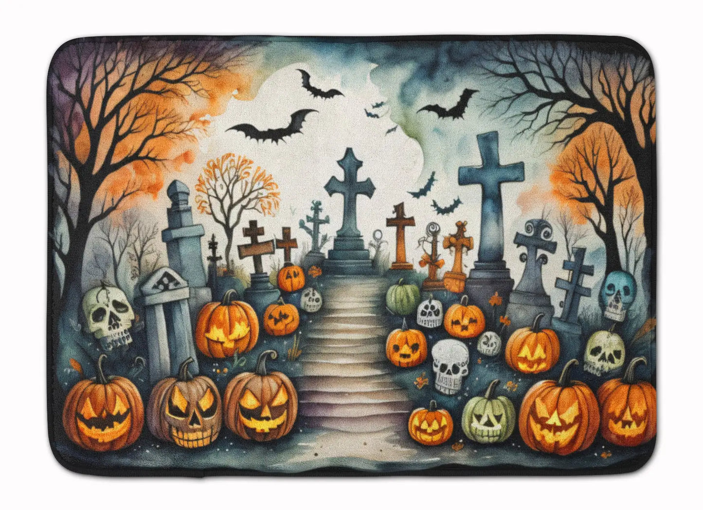 Day of the Dead Spooky Halloween Memory Foam Kitchen Mat