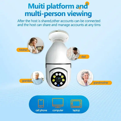 Smart 5G Surveillance Bulb: Full-Color Night Vision