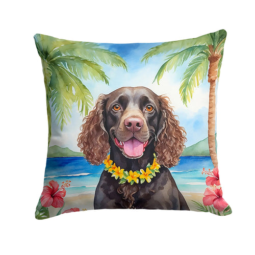 American Water Spaniel Luau Throw Pillow