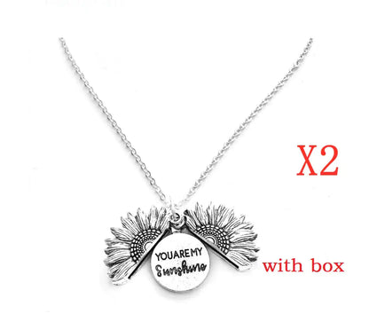 Sunflower Double Lettering Necklace