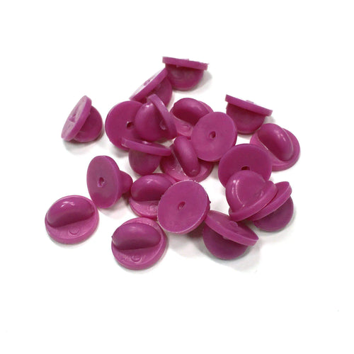 Purple Rubber Pin Backs - 20 Pack