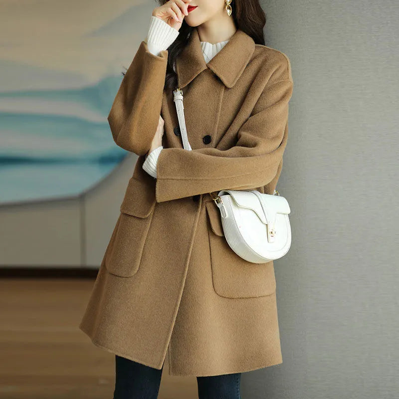 Slim Fit And Mid Length Woolen Coat Fashion