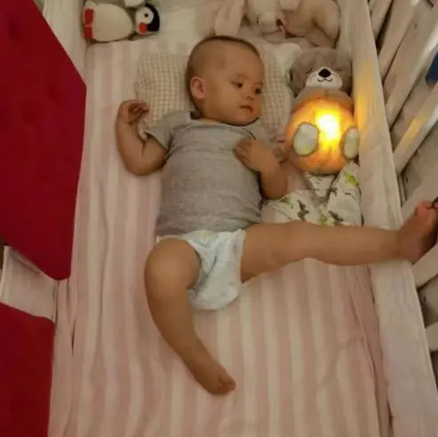 Urso de Pelúcia Companheiro de Sono para Bebês com Música e Luz