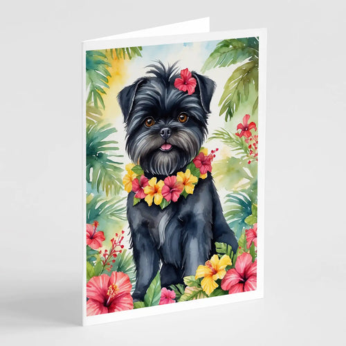 Affenpinscher Luau Greeting Cards Pack of 8