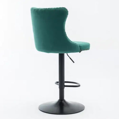 Swivel Velvet Barstools Adjusatble Seat Height From 25-33 Inch Green,Set Of 2