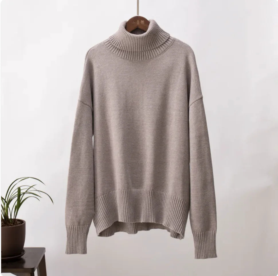 Women's Solid Color Turtleneck Sweater