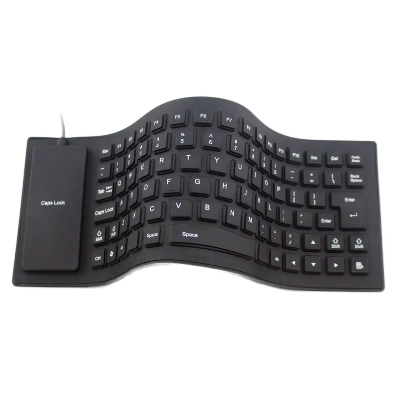 Waterproof Silicone Keyboard Foldable Flexible USB Dustproof DirtProof Full Size