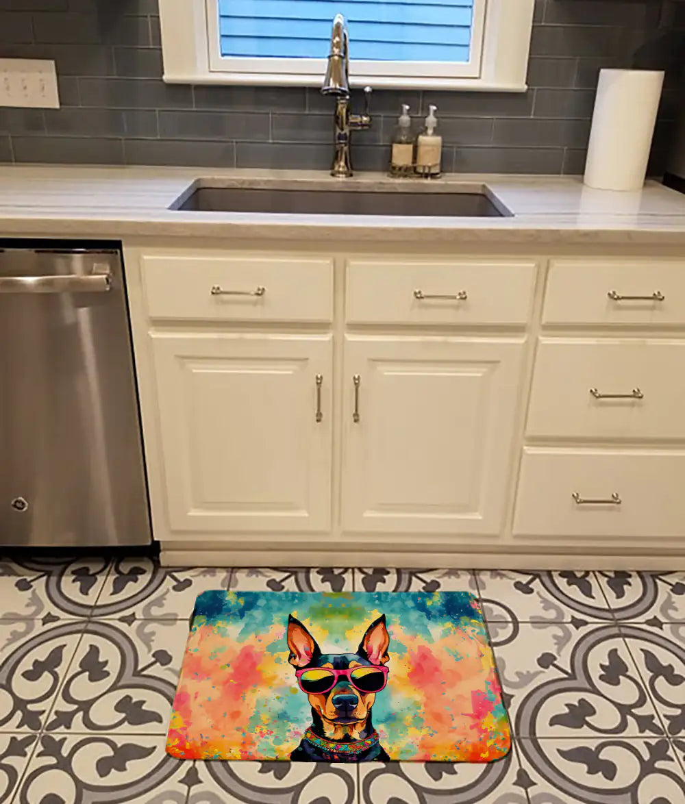 Doberman Pinscher Hippie Dawg Memory Foam Kitchen Mat