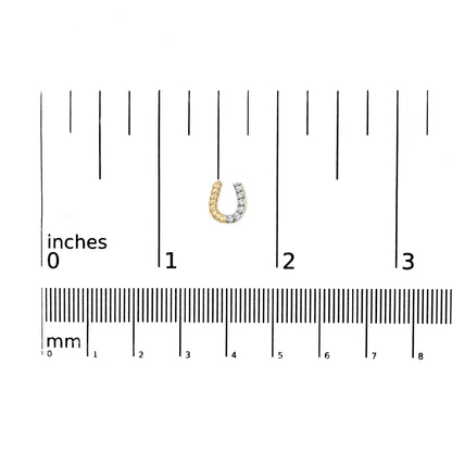 14K Yellow Gold 1/10 Cttw Diamond and Braided Horseshoe Stud Earrings (I-J Color, I1-I2 Clarity)