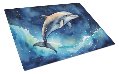 Dolphin in a Starry Sea Glass Cutting Board