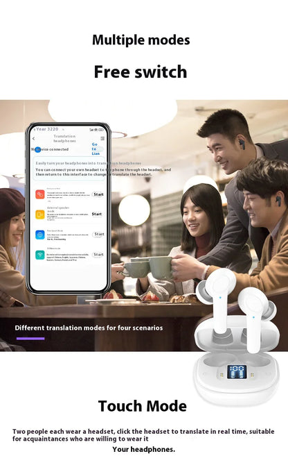 Wireless Bluetooth-Compatible Translation Headphones