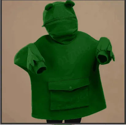 Frog Hooded Lazy Coat Jacket