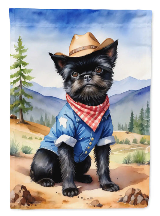 Affenpinscher Cowboy Welcome House Flag