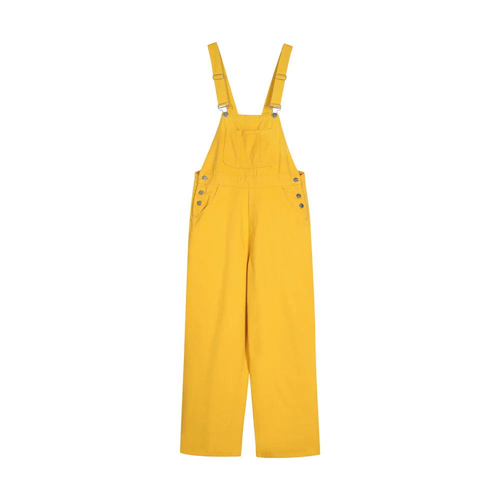 Wide Leg Straight Cargo Overalls