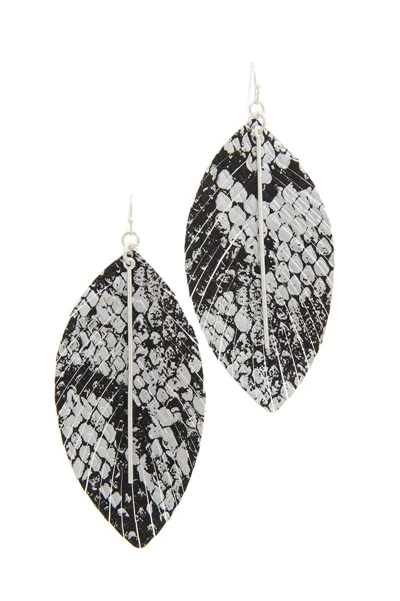 Snake Pattern Drop Earrings