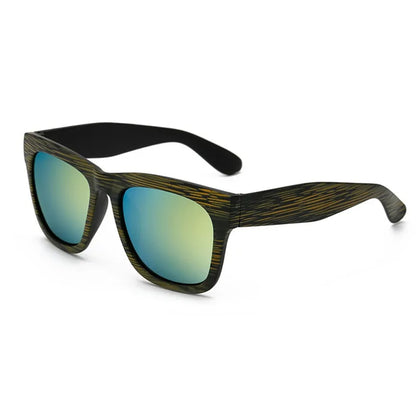 Square Bamboo  Retro Sunglasses