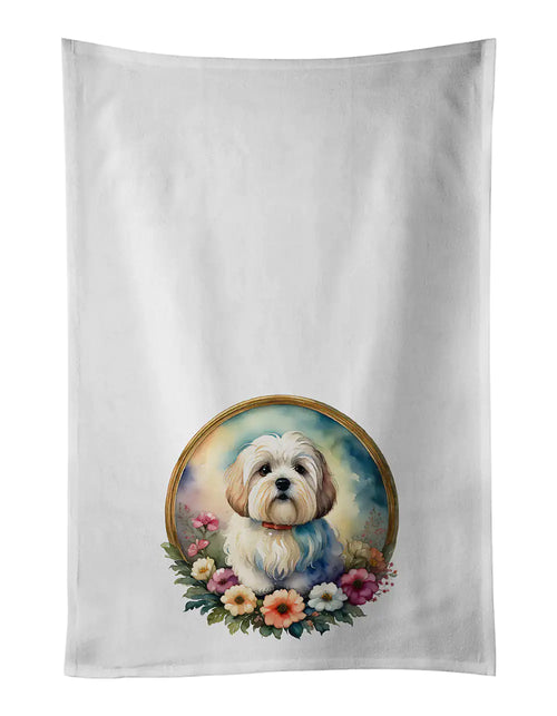 Coton De Tulear and Flowers Kitchen Towel Set of 2