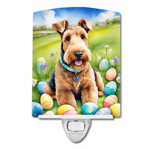 Airedale Terrier Easter Egg Hunt Ceramic Night Light