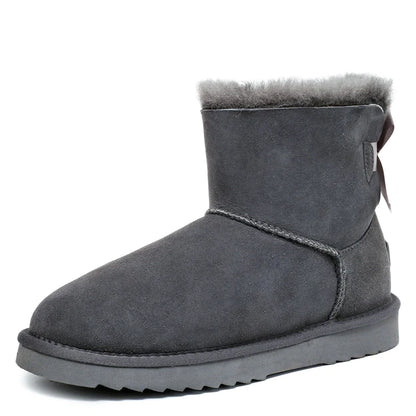 Sheepskin and wool all-in-one snow boots