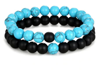 2 Pieces Distance Bracelet Pierre Naturelle Yin Yang Beads Bracelets