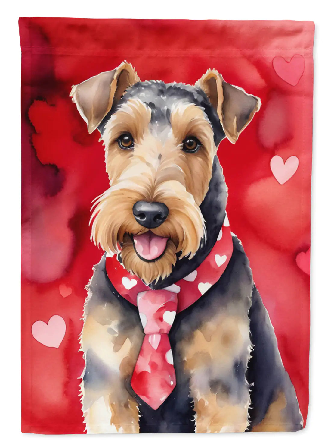 Airedale Terrier My Valentine House Flag