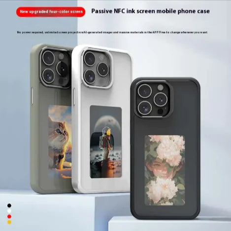 NFC Projection Screen Case: Four-color E-ink display with bracket