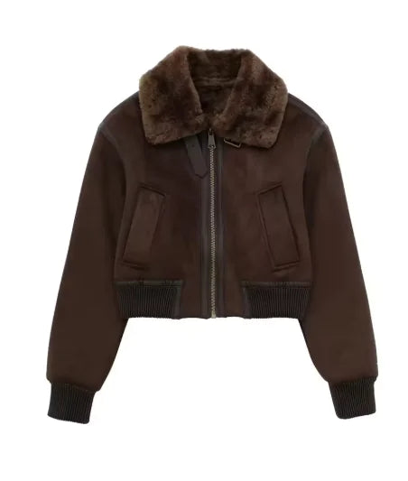 Fur-Lined Double-Sided Motorcycle Jacket