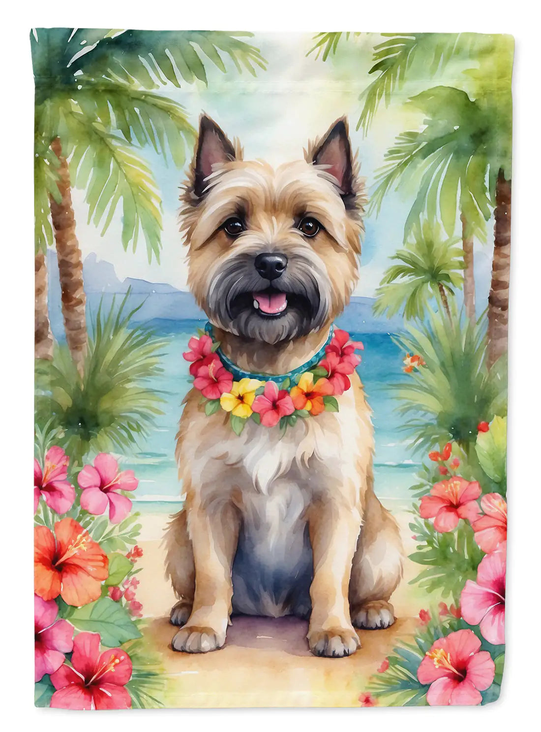 Cairn Terrier Luau House Flag