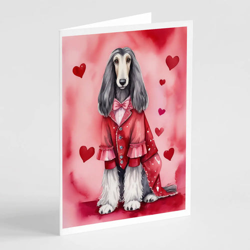 Afghan Hound My Valentine Greeting Cards Pack of 8